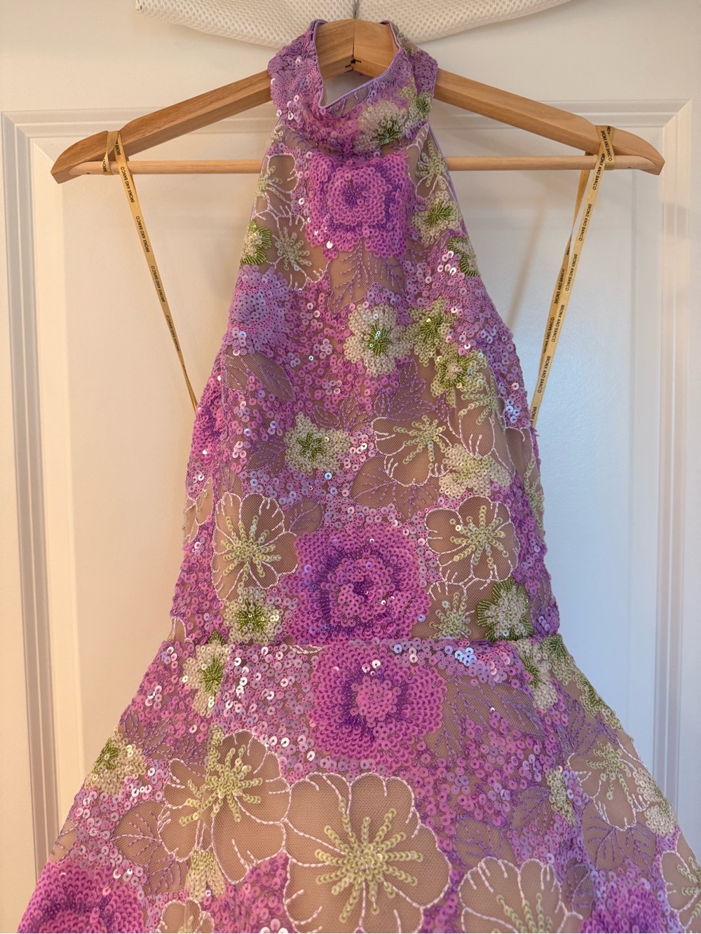NWOT BRONX AND BANCO Deirdre Lilac Multi Lavender Floral Halter Mini Dress - Picture 6 of 13